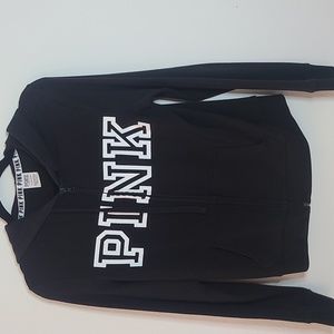 PINK Black Zip-up Sweatshirt Size Small